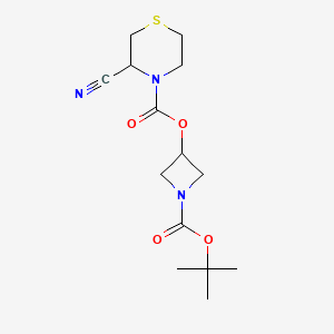 [1-[(2-Methylpropan-2-yl)oxycarbonyl]azetidin-3-yl] 3-cyanothiomorpholine-4-carboxylate