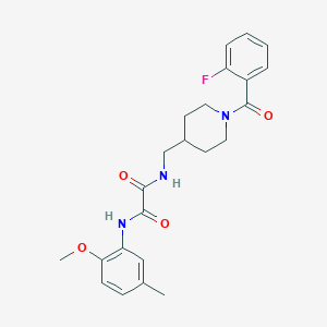 N1-((1-(2-fluorobenzoyl)piperidin-4-yl)methyl)-N2-(2-methoxy-5-methylphenyl)oxalamide