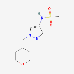 molecular formula C10H17N3O3S B2719432 N-(1-((四氢-2H-吡喃-4-基)甲基)-1H-吡唑-4-基)甲磺酰胺 CAS No. 1706077-17-9