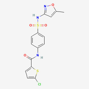 molecular formula C15H12ClN3O4S2 B2719433 5-chloro-N-(4-(N-(5-methylisoxazol-3-yl)sulfamoyl)phenyl)thiophene-2-carboxamide CAS No. 302951-99-1