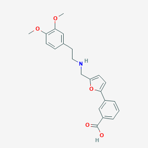 molecular formula C22H23NO5 B271945 3-[5-({[2-(3,4-Dimethoxyphenyl)ethyl]amino}methyl)-2-furyl]benzoic acid 