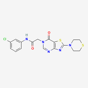 molecular formula C17H16ClN5O2S2 B2719451 N-(3-chlorophenyl)-2-(7-oxo-2-thiomorpholinothiazolo[4,5-d]pyrimidin-6(7H)-yl)acetamide CAS No. 1223928-87-7