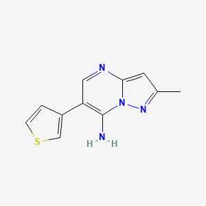 molecular formula C11H10N4S B2719458 2-Methyl-6-(3-thienyl)pyrazolo[1,5-a]pyrimidin-7-amine CAS No. 691868-64-1