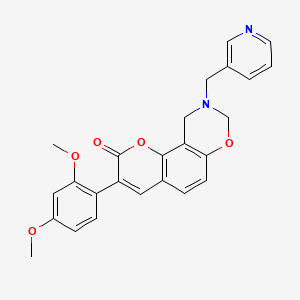 molecular formula C25H22N2O5 B2719462 3-(2,4-二甲氧基苯基)-9-(吡啶-3-基甲基)-9,10-二氢-8,7-环氧基-1,3-噁嗪-2(8H)-酮 CAS No. 951963-42-1