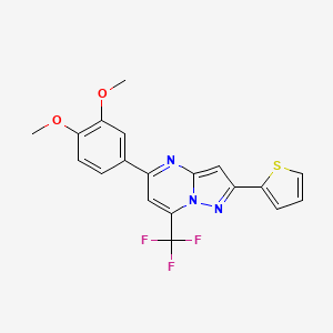 5-(3,4-Dimethoxyphenyl)-2-thiophen-2-yl-7-(trifluoromethyl)pyrazolo[1,5-a]pyrimidine