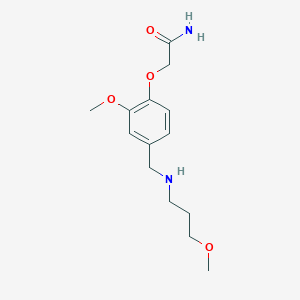 molecular formula C14H22N2O4 B271947 2-(2-Methoxy-4-{[(3-methoxypropyl)amino]methyl}phenoxy)acetamide 