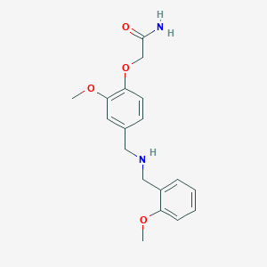 molecular formula C18H22N2O4 B271948 2-(2-Methoxy-4-{[(2-methoxybenzyl)amino]methyl}phenoxy)acetamide 