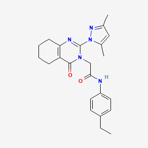molecular formula C23H27N5O2 B2719486 2-(2-(3,5-dimethyl-1H-pyrazol-1-yl)-4-oxo-5,6,7,8-tetrahydroquinazolin-3(4H)-yl)-N-(4-ethylphenyl)acetamide CAS No. 1007278-20-7