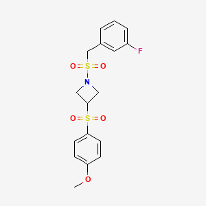 1-((3-Fluorobenzyl)sulfonyl)-3-((4-methoxyphenyl)sulfonyl)azetidine