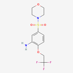 molecular formula C12H15F3N2O4S B2719498 5-(吗啉-4-磺酰)-2-(2,2,2-三氟乙氧基)苯胺 CAS No. 750615-01-1