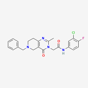 2-(6-benzyl-2-methyl-4-oxo-5,6,7,8-tetrahydropyrido[4,3-d]pyrimidin-3(4H)-yl)-N-(3-chloro-4-fluorophenyl)acetamide