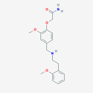 molecular formula C19H24N2O4 B271950 2-[2-Methoxy-4-({[2-(2-methoxyphenyl)ethyl]amino}methyl)phenoxy]acetamide 