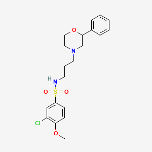 molecular formula C20H25ClN2O4S B2719500 3-氯-4-甲氧基-N-(3-(2-苯基吗啉基)丙基)苯磺酰胺 CAS No. 954000-95-4