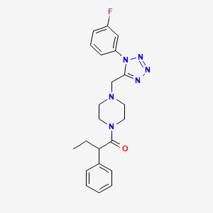molecular formula C22H25FN6O B2719502 1-(4-((1-(3-fluorophenyl)-1H-tetrazol-5-yl)methyl)piperazin-1-yl)-2-phenylbutan-1-one CAS No. 1040676-06-9