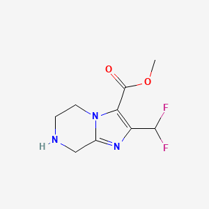 molecular formula C9H11F2N3O2 B2719505 Methyl 2-(difluoromethyl)-5,6,7,8-tetrahydroimidazo[1,2-a]pyrazine-3-carboxylate CAS No. 2166765-79-1