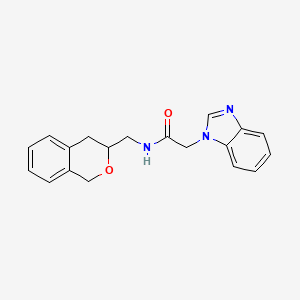 molecular formula C19H19N3O2 B2719508 2-(1H-苯并咪唑-1-基)-N-(异色喹酮-3-基甲基)乙酰胺 CAS No. 2034526-60-6