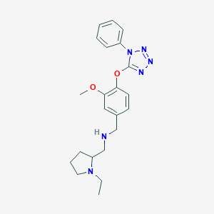 molecular formula C22H28N6O2 B271951 [(1-ethylpyrrolidin-2-yl)methyl]{3-methoxy-4-[(1-phenyl-1H-tetrazol-5-yl)oxy]benzyl}amine 