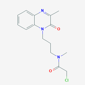 molecular formula C15H18ClN3O2 B2719516 2-Chloro-N-methyl-N-[3-(3-methyl-2-oxoquinoxalin-1-yl)propyl]acetamide CAS No. 2411271-83-3