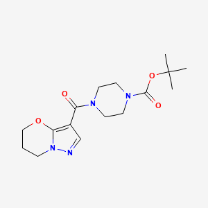 molecular formula C16H24N4O4 B2719520 tert-butyl 4-(6,7-dihydro-5H-pyrazolo[5,1-b][1,3]oxazine-3-carbonyl)piperazine-1-carboxylate CAS No. 1428374-81-5