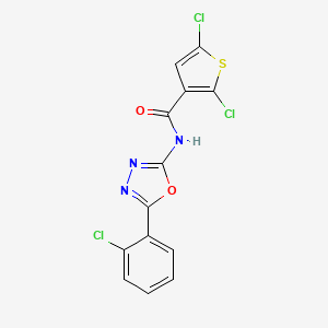 molecular formula C13H6Cl3N3O2S B2719526 2,5-二氯-N-[5-(2-氯苯基)-1,3,4-噁二唑-2-基]噻吩-3-甲酰胺 CAS No. 921121-55-3