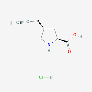 molecular formula C8H12ClNO2 B2719542 (R)-γ-丙炔基-L-脯氨酸盐酸盐 CAS No. 1049755-32-9