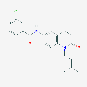 molecular formula C21H23ClN2O2 B2719549 3-chloro-N-(1-isopentyl-2-oxo-1,2,3,4-tetrahydroquinolin-6-yl)benzamide CAS No. 946270-11-7