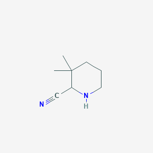 molecular formula C8H14N2 B2719552 3,3-Dimethylpiperidine-2-carbonitrile CAS No. 344410-47-5