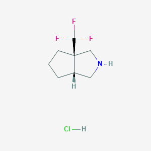 molecular formula C8H13ClF3N B2719558 (3aR,6aR)-3a-(trifluoromethyl)-octahydrocyclopenta[c]pyrrole hydrochloride CAS No. 2089246-54-6