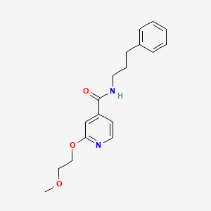 molecular formula C18H22N2O3 B2719560 2-(2-甲氧基乙氧基)-N-(3-苯基丙基)异烟酰胺 CAS No. 2034492-32-3