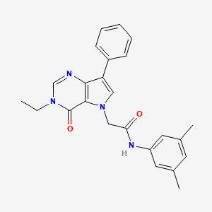 molecular formula C24H24N4O2 B2719562 N-(3,5-二甲基苯基)-2-(3-乙基-4-氧代-7-苯基-3,4-二氢-5H-吡咯[3,2-d]嘧啶-5-基)乙酰胺 CAS No. 1251692-45-1