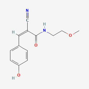molecular formula C13H14N2O3 B2719566 (Z)-2-Cyano-3-(4-hydroxyphenyl)-N-(2-methoxyethyl)prop-2-enamide CAS No. 444764-64-1