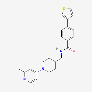 molecular formula C23H25N3OS B2719567 N-((1-(2-甲基吡啶-4-基)哌啶-4-基)甲基)-4-(噻吩-3-基)苯甲酰胺 CAS No. 2034529-85-4