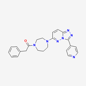 molecular formula C23H23N7O B2719573 2-Phenyl-1-[4-(3-pyridin-4-yl-[1,2,4]triazolo[4,3-b]pyridazin-6-yl)-1,4-diazepan-1-yl]ethanone CAS No. 2380182-49-8