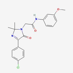molecular formula C20H20ClN3O3 B2719575 2-[4-(4-chlorophenyl)-2,2-dimethyl-5-oxo-2,5-dihydro-1H-imidazol-1-yl]-N-(3-methoxyphenyl)acetamide CAS No. 866871-67-2