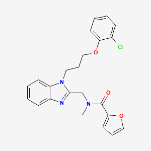 molecular formula C23H22ClN3O3 B2719576 N-({1-[3-(2-chlorophenoxy)propyl]-1H-1,3-benzodiazol-2-yl}methyl)-N-methylfuran-2-carboxamide CAS No. 919977-44-9