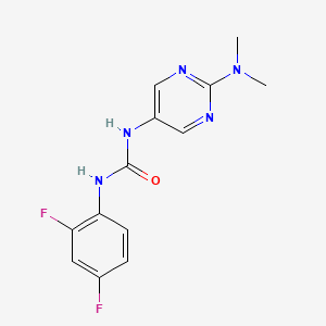 molecular formula C13H13F2N5O B2719578 1-(2,4-Difluorophenyl)-3-(2-(dimethylamino)pyrimidin-5-yl)urea CAS No. 1396861-32-7