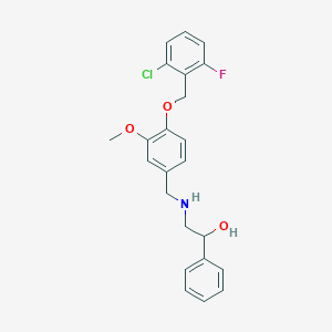 molecular formula C23H23ClFNO3 B271958 2-({4-[(2-Chloro-6-fluorobenzyl)oxy]-3-methoxybenzyl}amino)-1-phenylethanol 