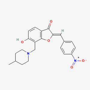 molecular formula C22H22N2O5 B2719611 (Z)-6-hydroxy-7-((4-methylpiperidin-1-yl)methyl)-2-(4-nitrobenzylidene)benzofuran-3(2H)-one CAS No. 896807-88-8