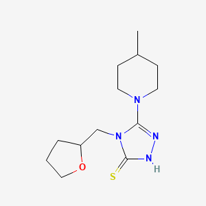 molecular formula C13H22N4OS B2719628 5-(4-甲基哌嗪-1-基)-4-(氧杂环戊烷-2-基甲基)-4H-1,2,4-三唑-3-硫醇 CAS No. 923254-10-8