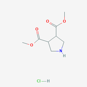 molecular formula C8H14ClNO4 B2719629 吡咯烷-3,4-二羧酸二甲酸盐 CAS No. 2137996-53-1
