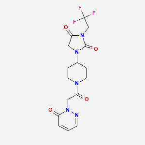 1-{1-[2-(6-Oxo-1,6-dihydropyridazin-1-yl)acetyl]piperidin-4-yl}-3-(2,2,2-trifluoroethyl)imidazolidine-2,4-dione