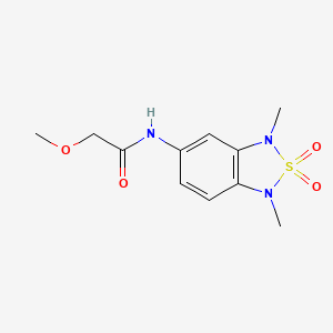 molecular formula C11H15N3O4S B2719677 N-(1,3-二甲基-2,2-二氧代-1,3-二氢苯并[c][1,2,5]噻二唑-5-基)-2-甲氧基乙酰胺 CAS No. 2034544-49-3
