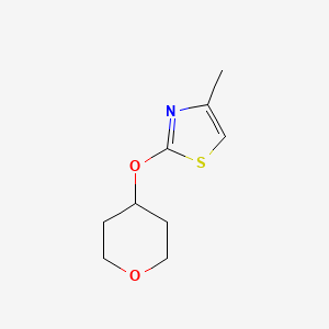 molecular formula C9H13NO2S B2719686 4-Methyl-2-(oxan-4-yloxy)-1,3-thiazole CAS No. 2202461-56-9