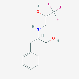 1,1,1-Trifluoro-3-[(1-hydroxy-3-phenylpropan-2-yl)amino]propan-2-ol