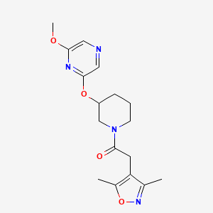 molecular formula C17H22N4O4 B2719695 2-(3,5-Dimethylisoxazol-4-yl)-1-(3-((6-methoxypyrazin-2-yl)oxy)piperidin-1-yl)ethanone CAS No. 2034437-75-5