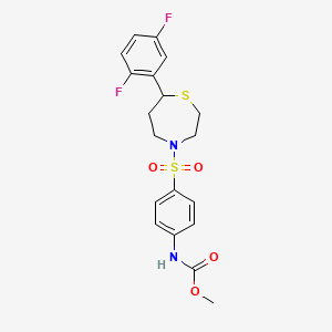 molecular formula C19H20F2N2O4S2 B2719696 甲基(4-((7-(2,5-二氟苯基)-1,4-噻吩-4-基)磺酰)苯基)氨基甲酸酯 CAS No. 1706060-97-0