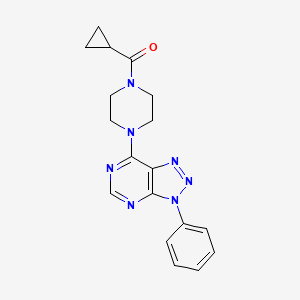 molecular formula C18H19N7O B2719699 环丙基(4-(3-苯基-3H-[1,2,3]三唑[4,5-d]嘧啶-7-基)哌嗪-1-基)甲酮 CAS No. 920177-23-7