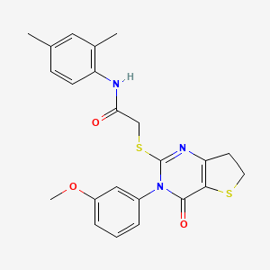 molecular formula C23H23N3O3S2 B2719700 N-(2,4-二甲基苯基)-2-((3-(3-甲氧基苯基)-4-氧代-3,4,6,7-四氢噻吩[3,2-d]嘧啶-2-基)硫)乙酰胺 CAS No. 877654-93-8