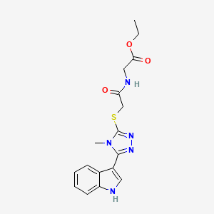 B2719704 ethyl 2-(2-((5-(1H-indol-3-yl)-4-methyl-4H-1,2,4-triazol-3-yl)thio)acetamido)acetate CAS No. 852143-09-0