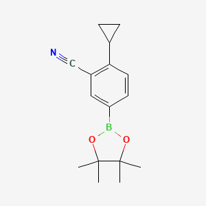 molecular formula C16H20BNO2 B2719728 2-环丙基-5-(4,4,5,5-四甲基-1,3,2-二氧杂硼杂环戊烷-2-基)苯甲腈 CAS No. 1220696-48-9